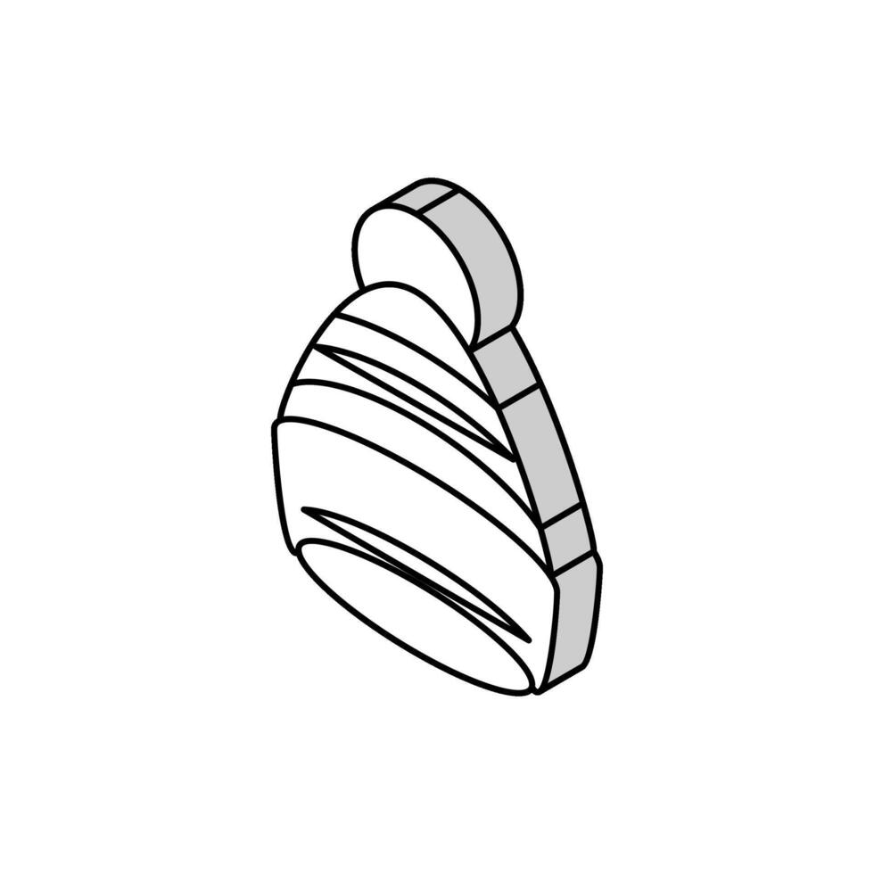 Bommel Hut Deckel isometrisch Symbol Vektor Illustration