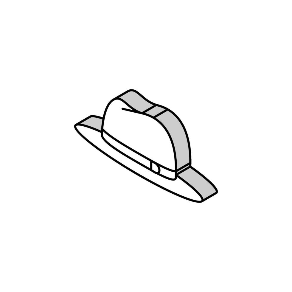 Fedora Hut Deckel isometrisch Symbol Vektor Illustration