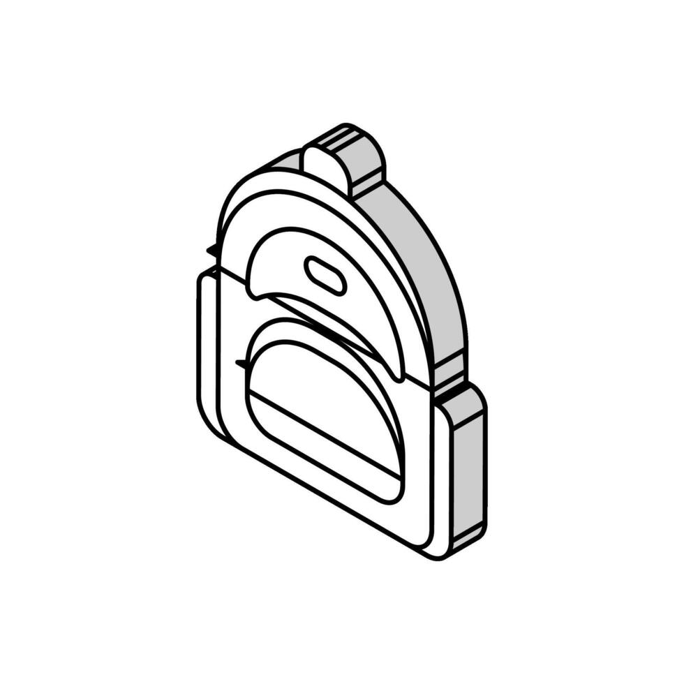 Zubehörteil Tasche Frau isometrisch Symbol Vektor Illustration