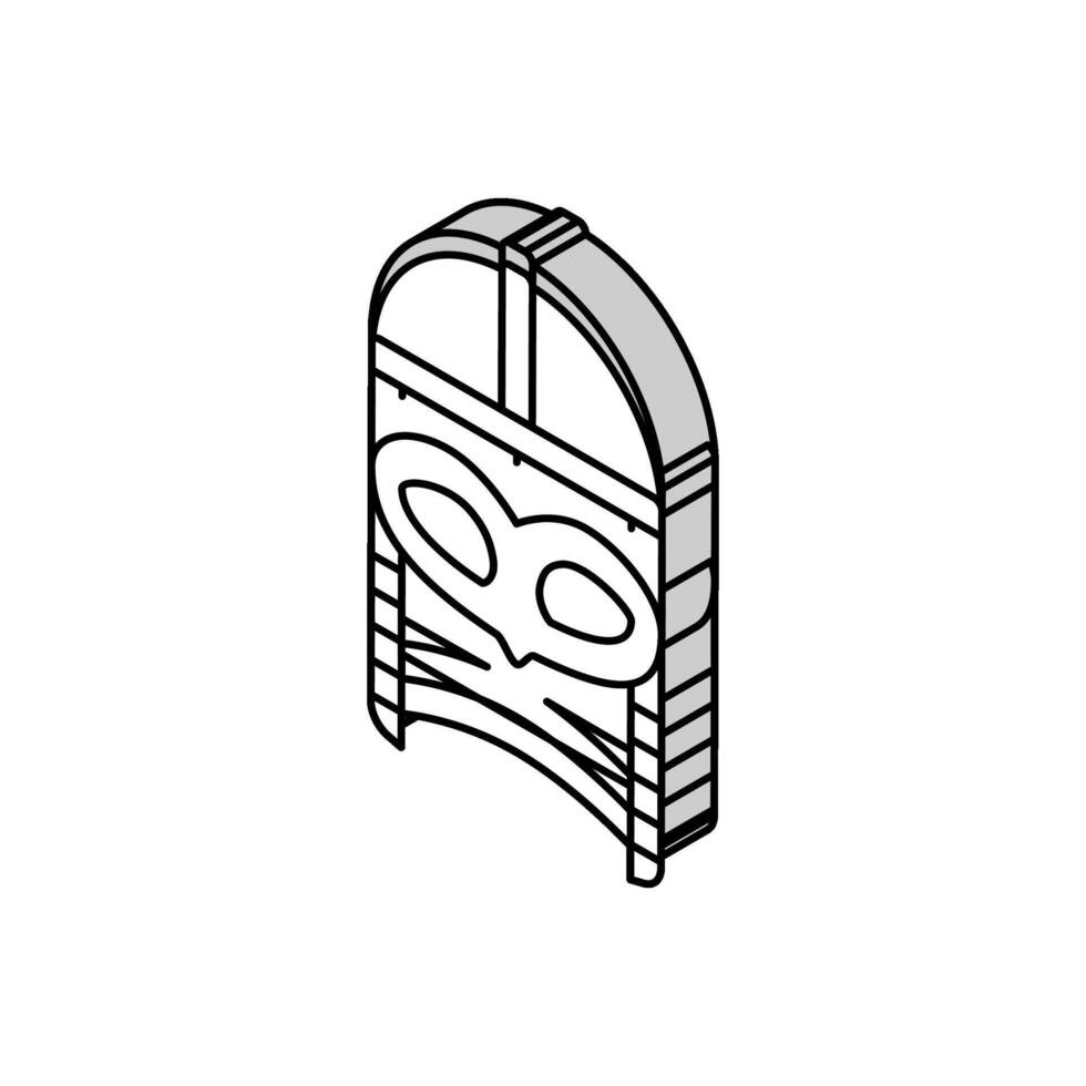 Helm Wikinger Schweden isometrisch Symbol Vektor Illustration