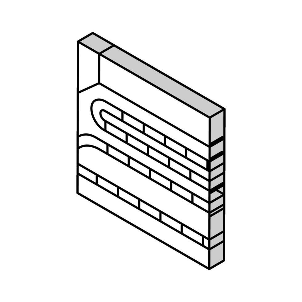 värma golv isometrisk ikon vektor illustration