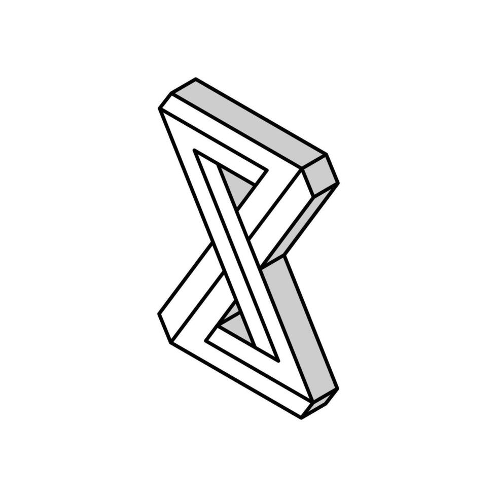 Objekt unmöglich geometrisch gestalten isometrisch Symbol Vektor Illustration