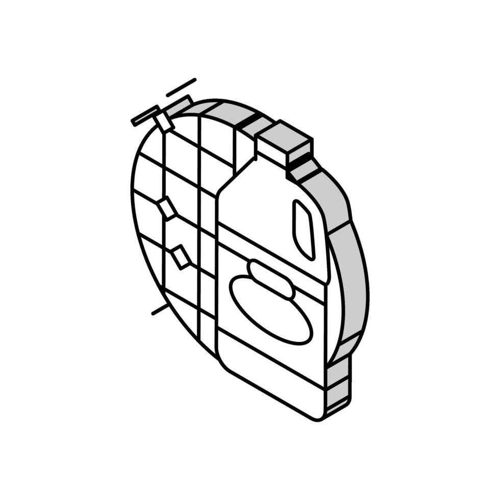 bricka rengöringsmedel rengöringsmedel isometrisk ikon vektor illustration