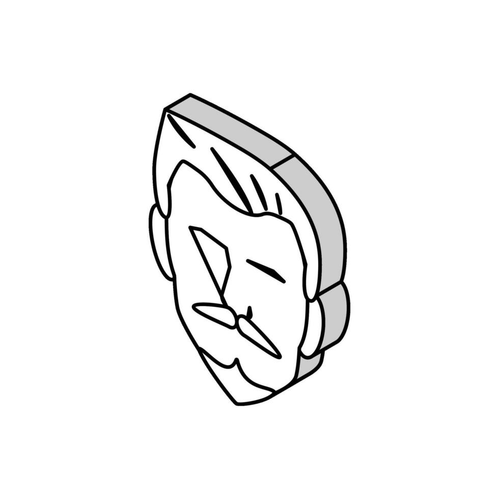 skåpbil hertig skägg hår stil isometrisk ikon vektor illustration