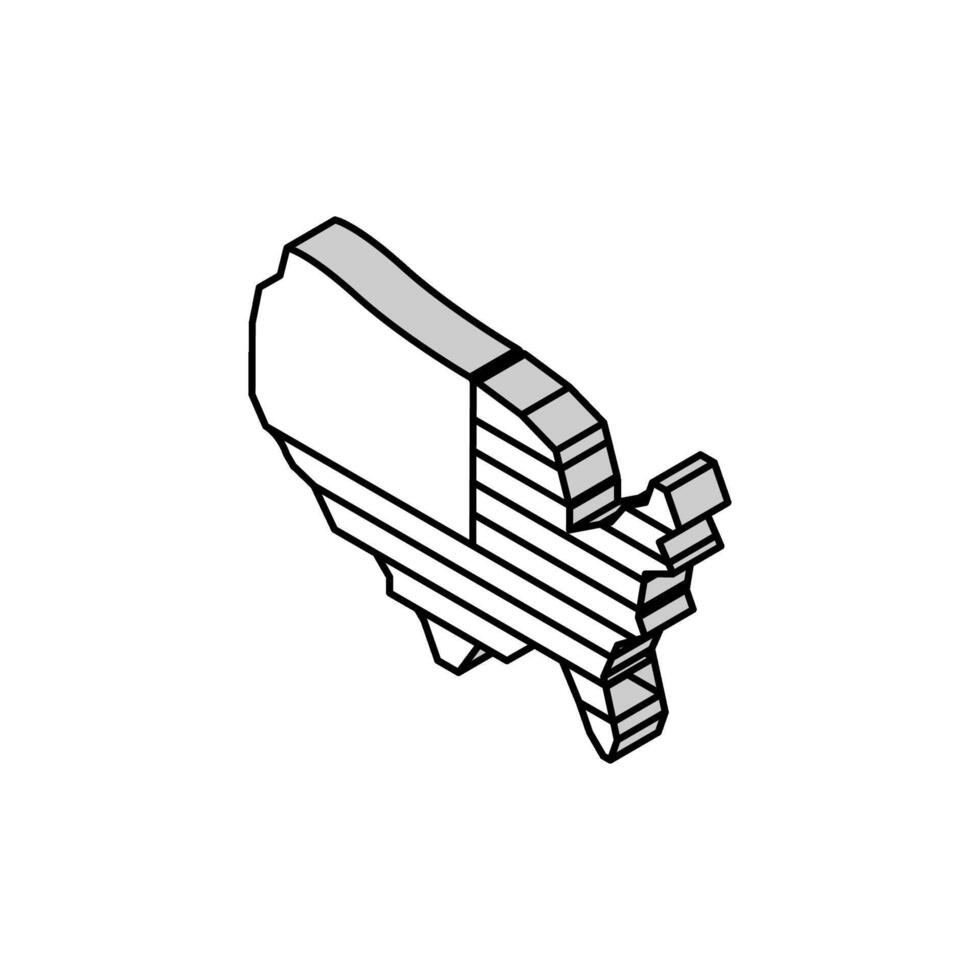 USA Land Karta flagga isometrisk ikon vektor illustration