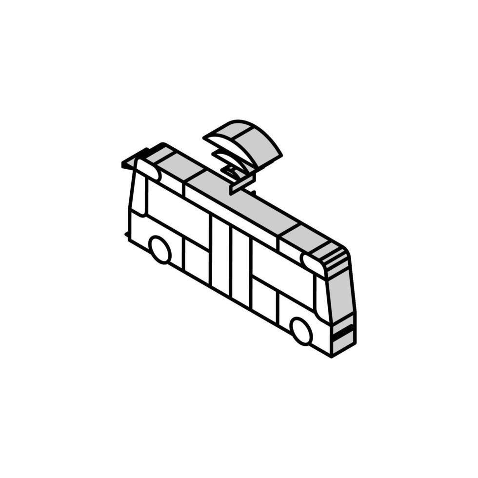 unbemannt Bus isometrisch Symbol Vektor Illustration