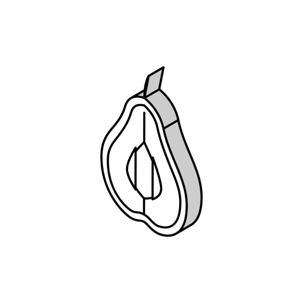 päron skära ett isometrisk ikon vektor illustration