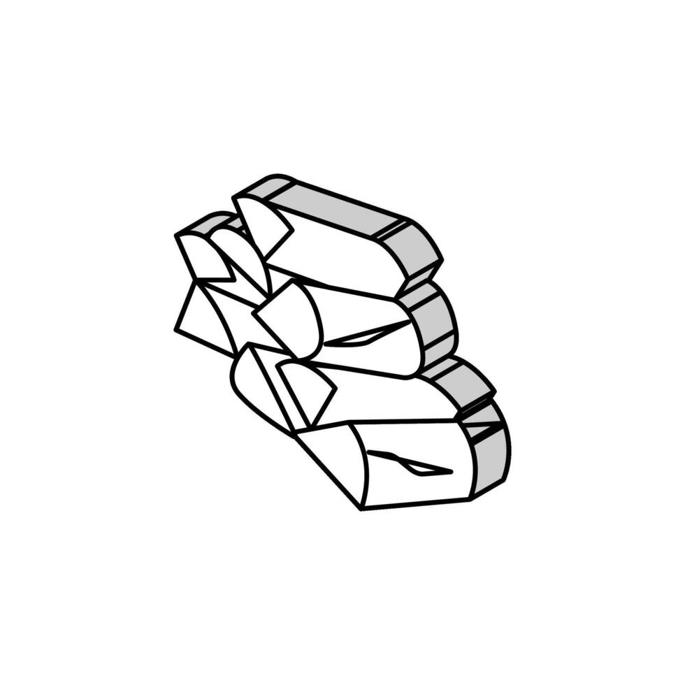 Brennholz Holz Bauholz isometrisch Symbol Vektor Illustration