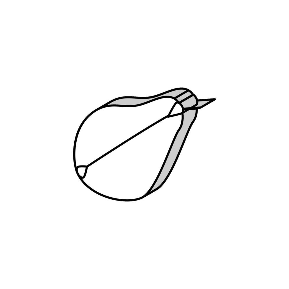 Stück Birne isometrisch Symbol Vektor Illustration
