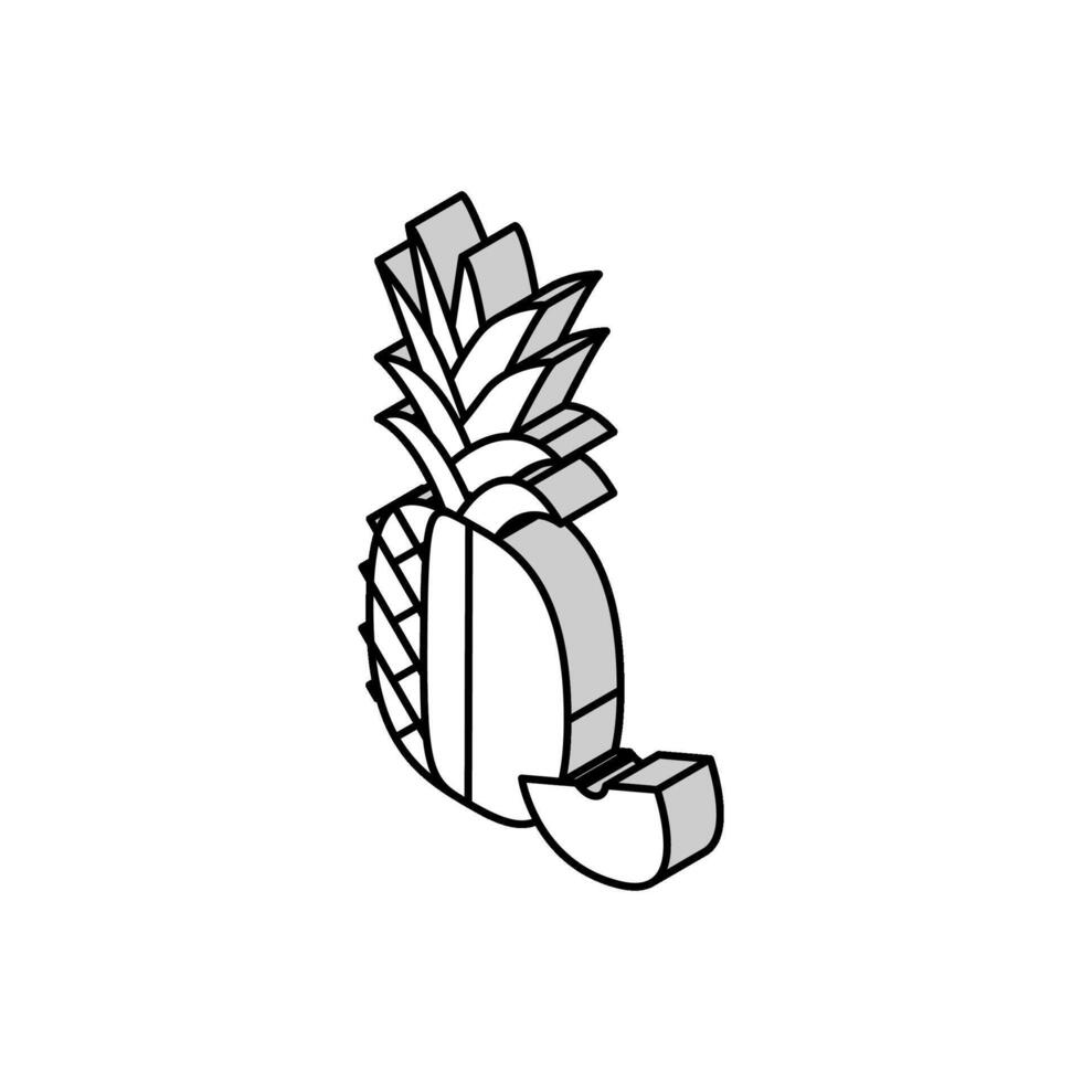 Ananas einer Schnitt Scheibe isometrisch Symbol Vektor Illustration