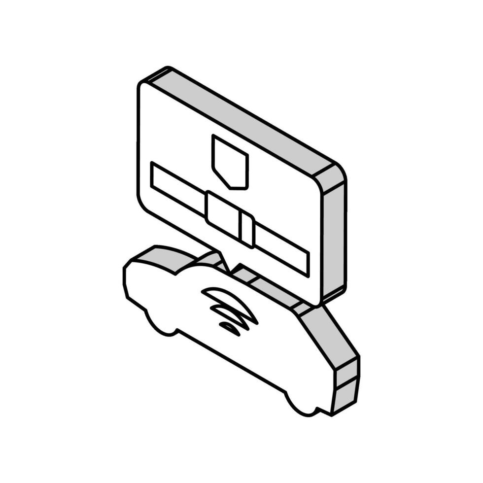 Sicherheit Auto Technologie isometrisch Symbol Vektor Illustration