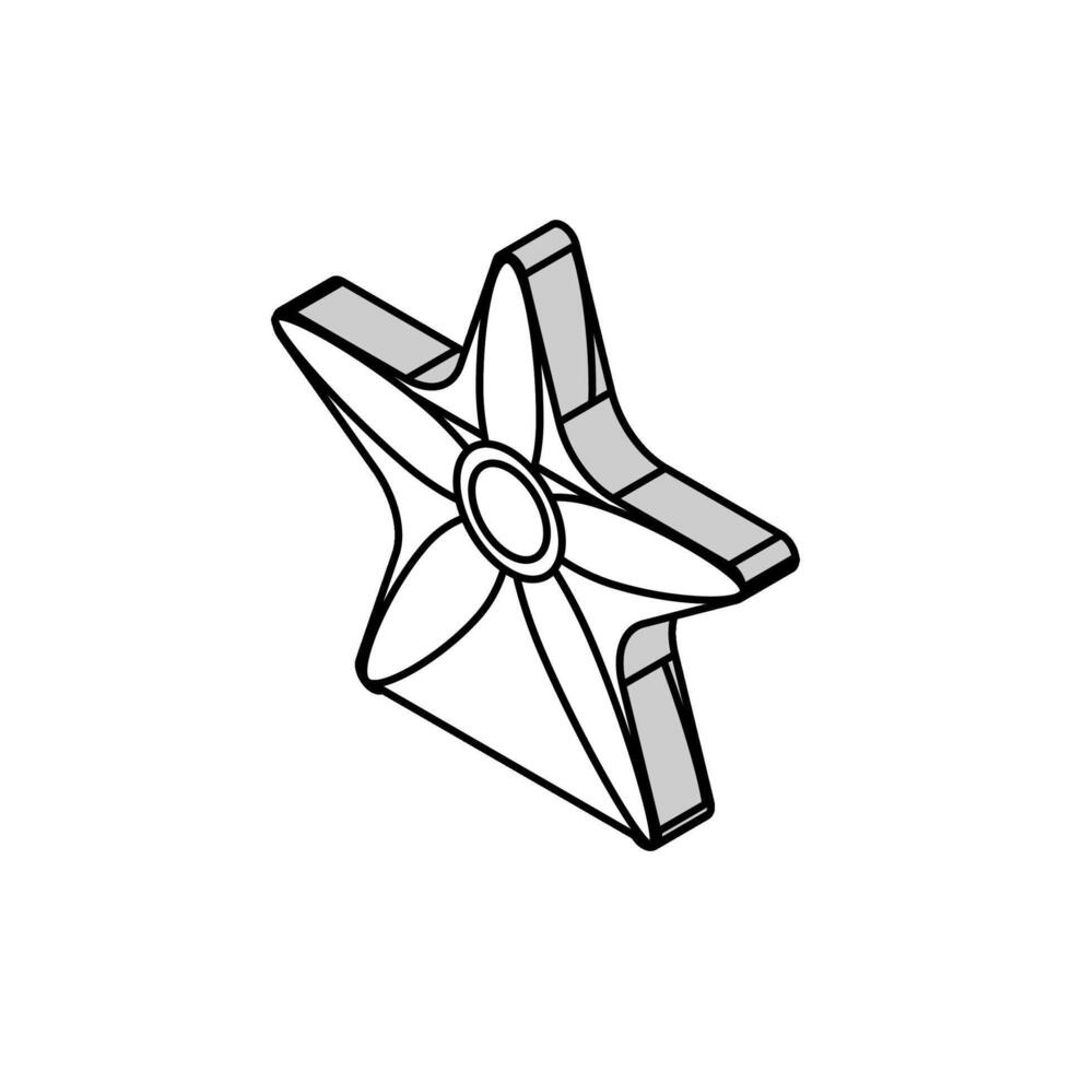 sjöstjärna strand sommar isometrisk ikon vektor illustration