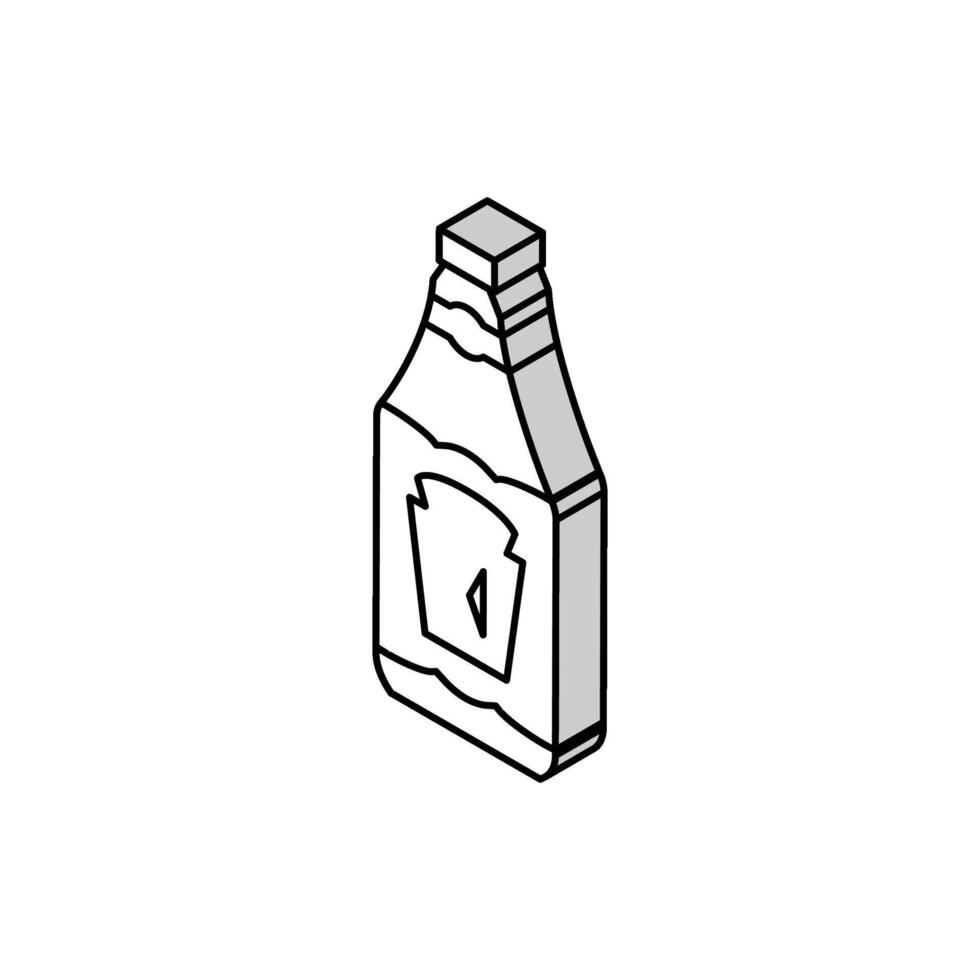 Ketchup Flasche Soße Essen isometrisch Symbol Vektor Illustration