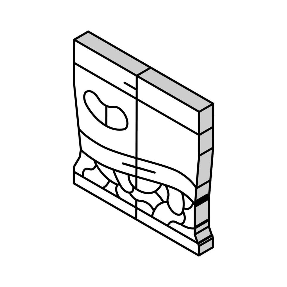 godis gelé godis klibbig isometrisk ikon vektor illustration