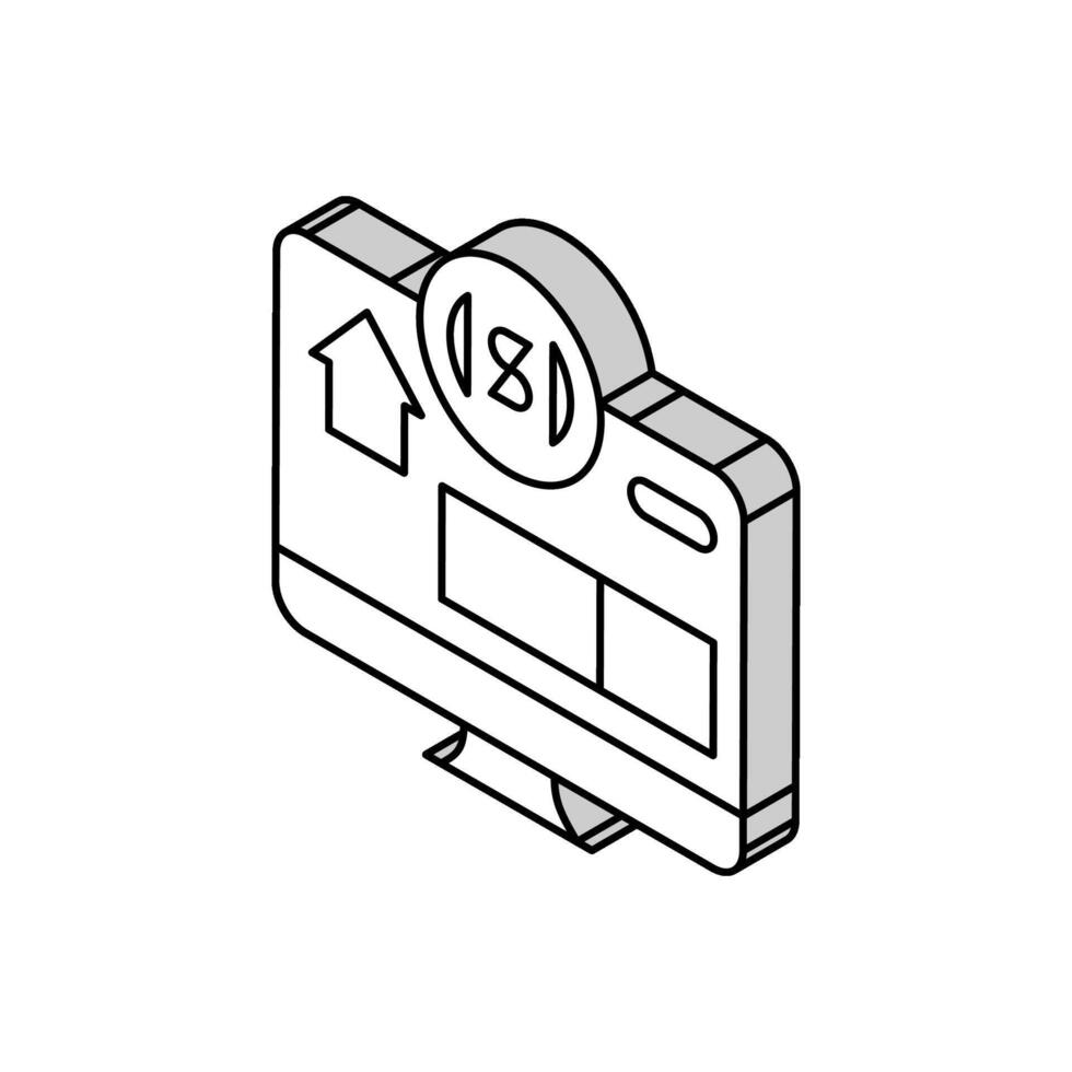 budget förvaltning interiör design isometrisk ikon vektor illustration