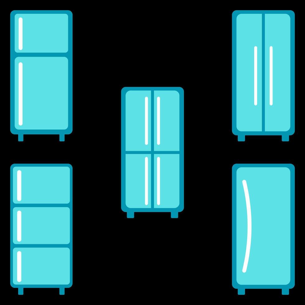 Kühlschrank Symbol Satz. elektronisch Vektor