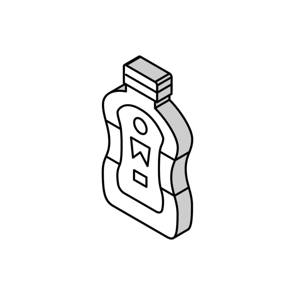 Wasabi Flasche Soße Essen isometrisch Symbol Vektor Illustration