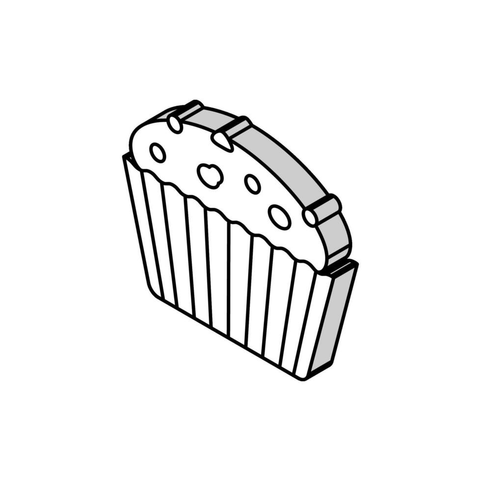 muffin kaka mat efterrätt isometrisk ikon vektor illustration