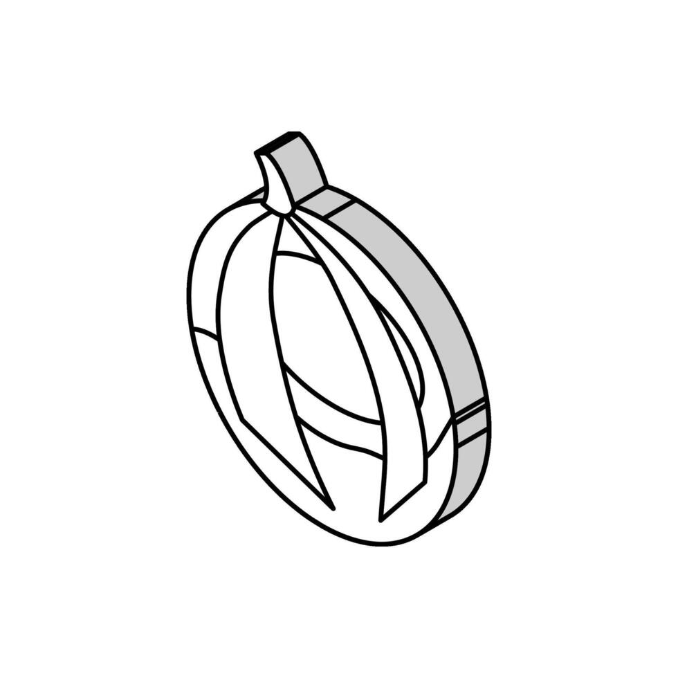 Melone runden Cantaloup-Melone isometrisch Symbol Vektor Illustration