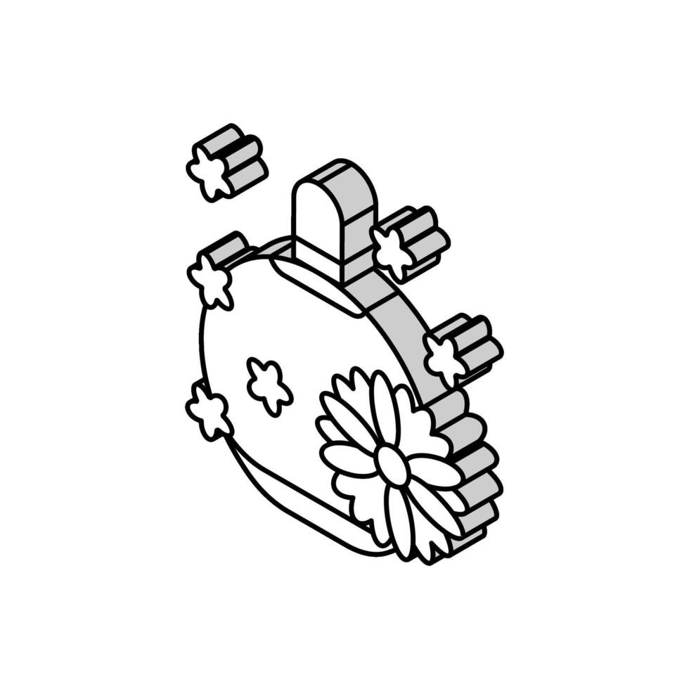 blommig anteckningar parfym isometrisk ikon vektor illustration