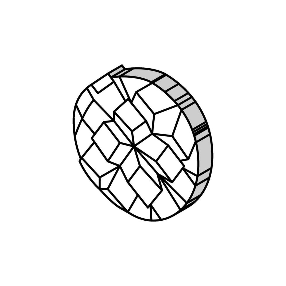 skiva mango kub isometrisk ikon vektor illustration