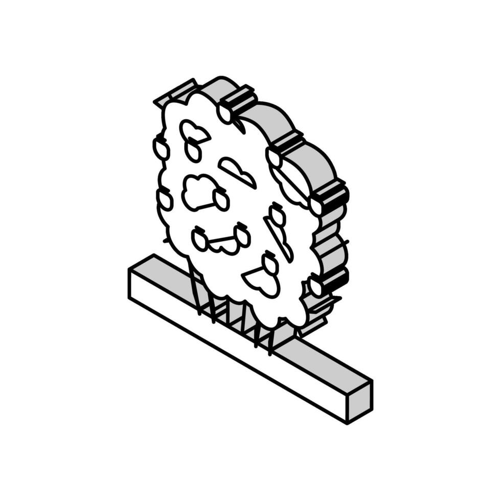 grön björnbär buske isometrisk ikon vektor illustration