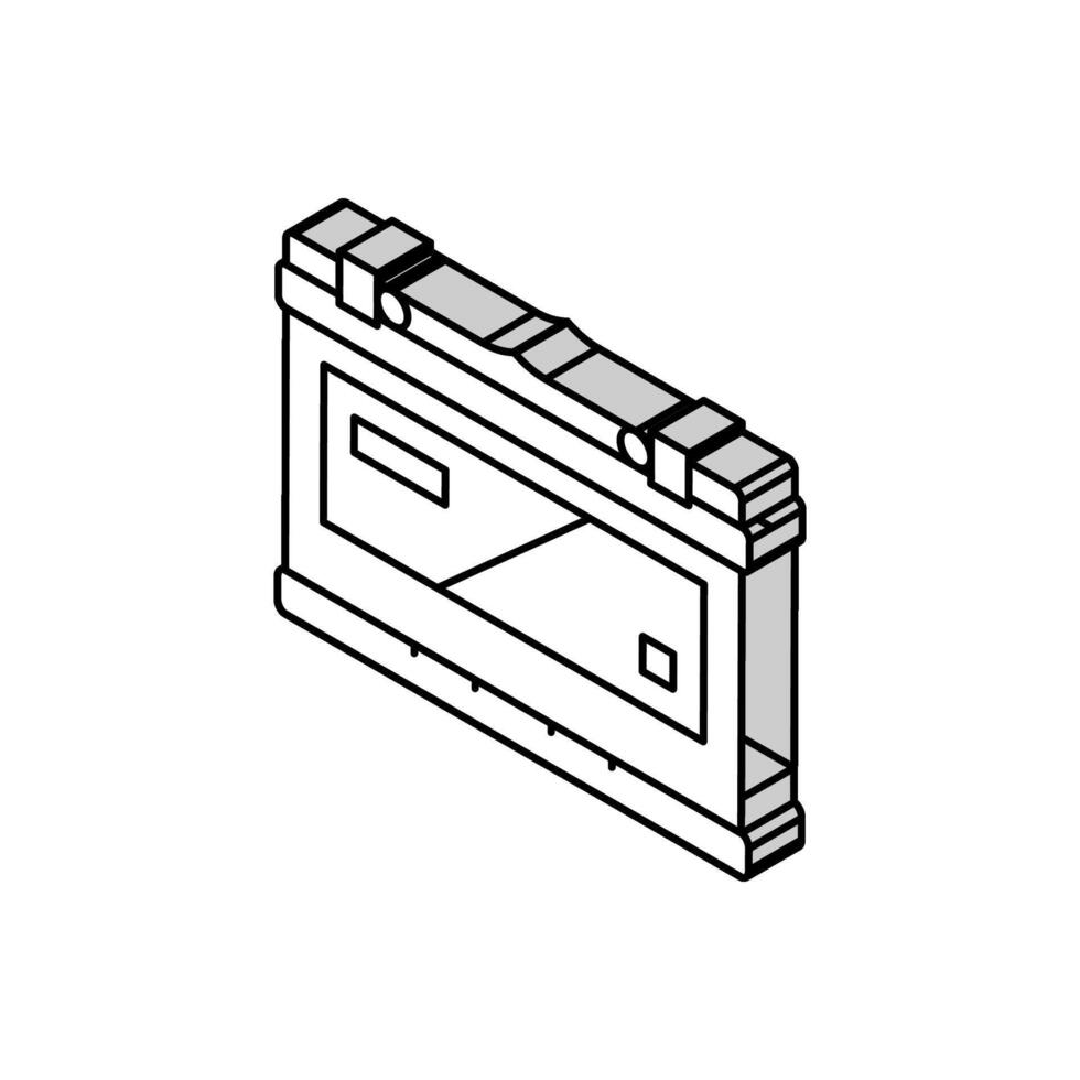 förbättrad översvämmad batteri efb isometrisk ikon vektor illustration