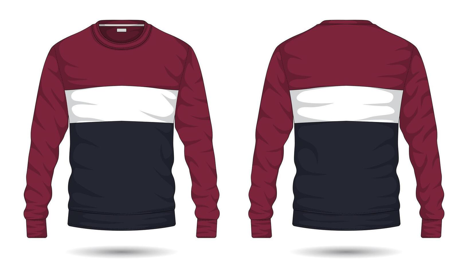 modern Sweatshirt Attrappe, Lehrmodell, Simulation Vorderseite und zurück Aussicht vektor