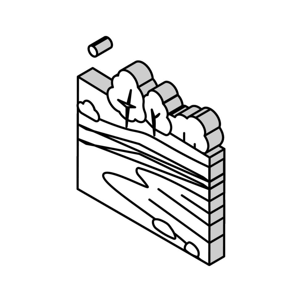 landskape röd orange höst isometrisk ikon vektor illustration