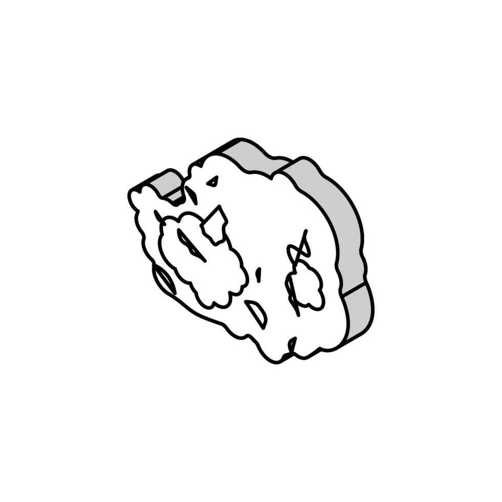 travertin sten isometrisk ikon vektor illustration