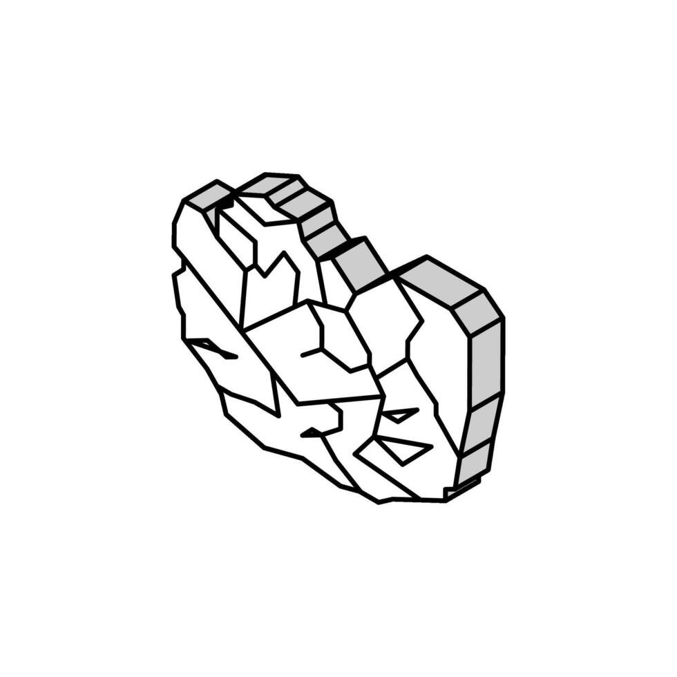 Granat Stein Felsen isometrisch Symbol Vektor Illustration