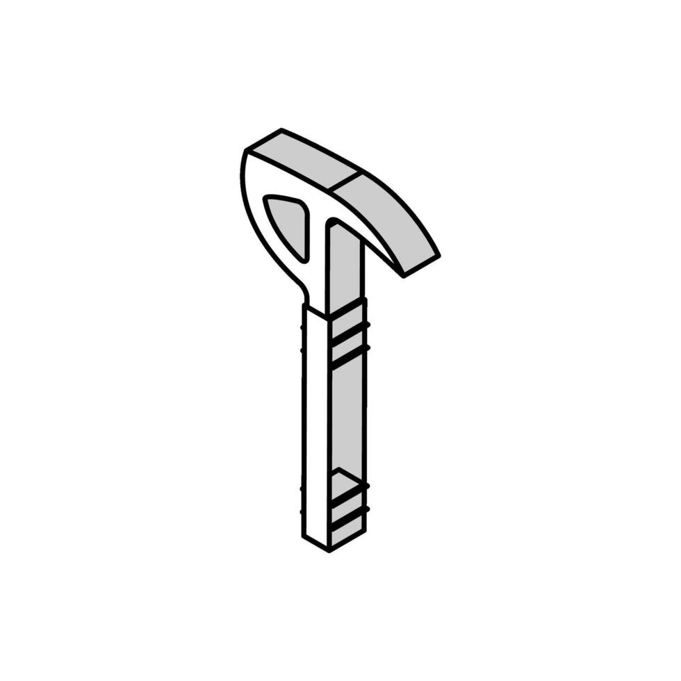 Absturz Axt Werkzeug isometrisch Symbol Vektor Illustration
