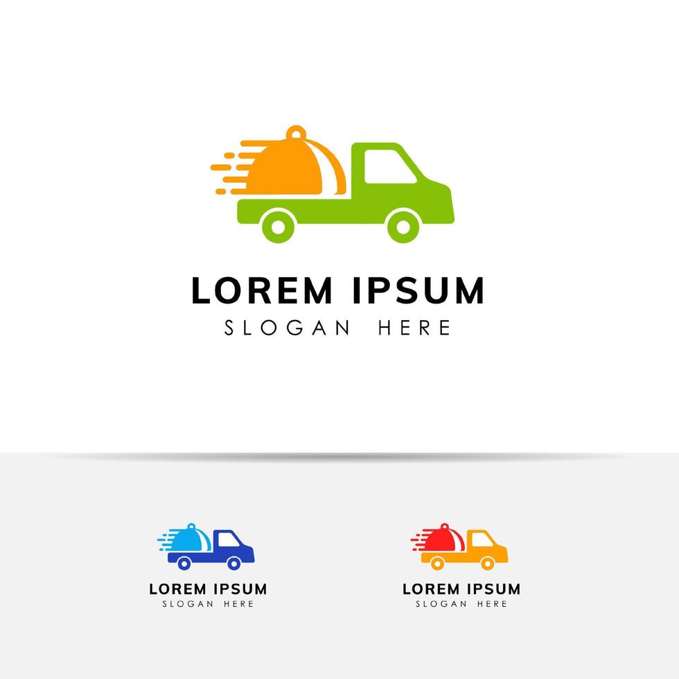 food truck logotyp formgivningsmall. mat leverans logotyp design vektor