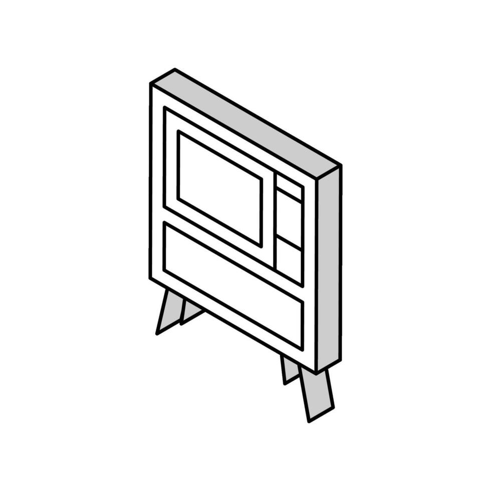 tv retro grej isometrisk ikon vektor illustration