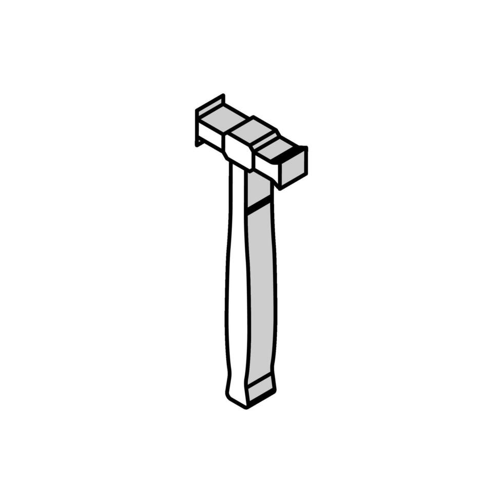 planen Hammer Werkzeug isometrisch Symbol Vektor Illustration