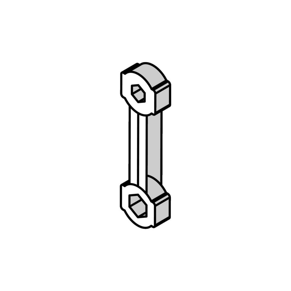Hund Knochen Schlüssel Werkzeug isometrisch Symbol Vektor Illustration