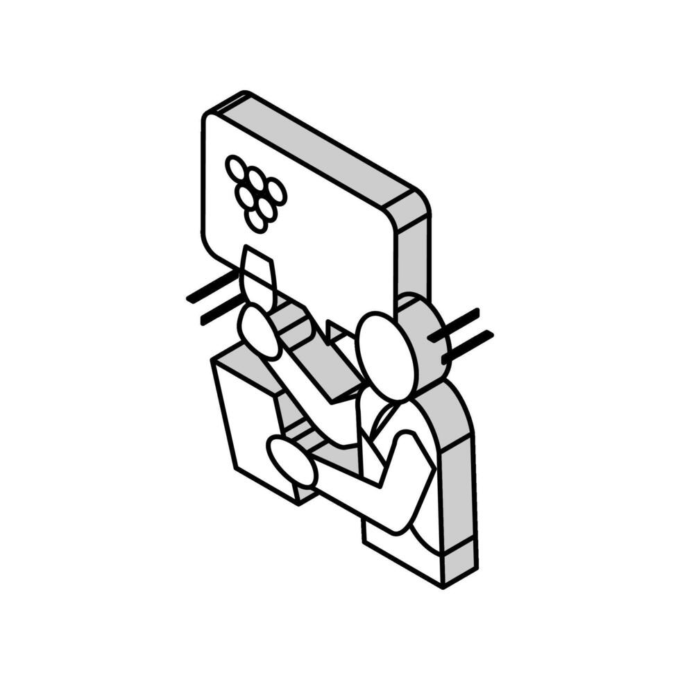 sommelier yrke isometrisk ikon vektor illustration