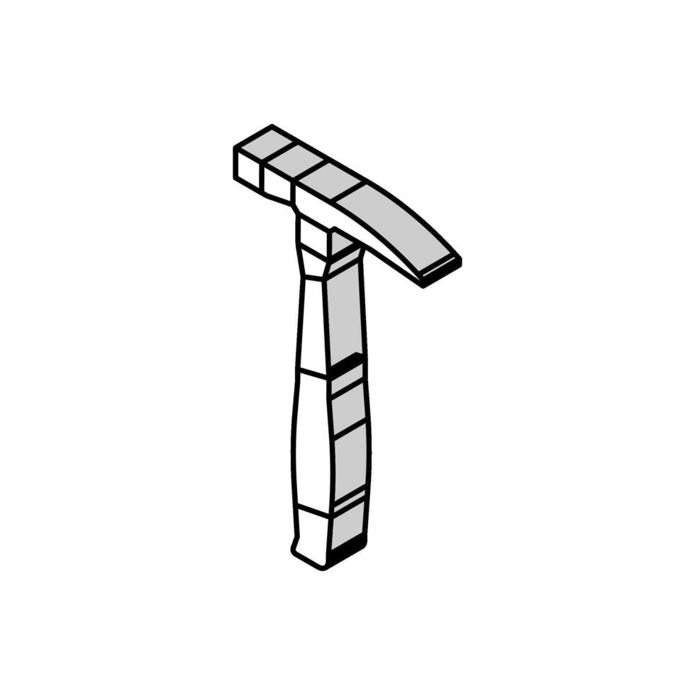 Backstein Hammer Werkzeug isometrisch Symbol Vektor Illustration