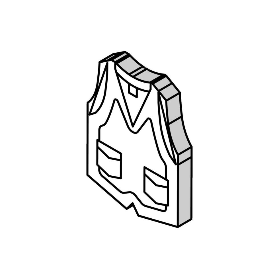 Weste Denim isometrisch Symbol Vektor Illustration