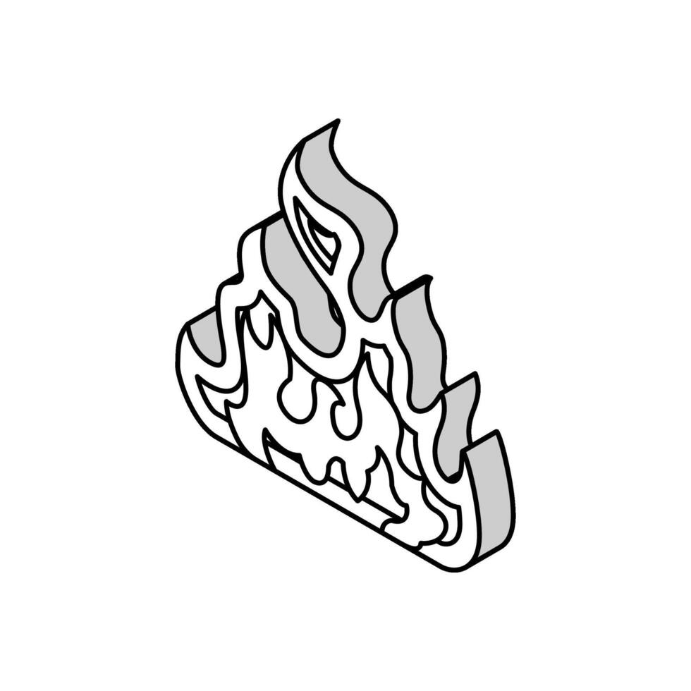 inferno isometrisk ikon vektor illustration