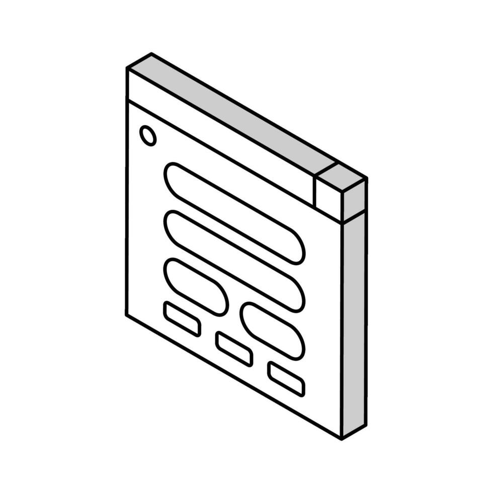 Netz bilden Anmeldung isometrisch Symbol Vektor Illustration