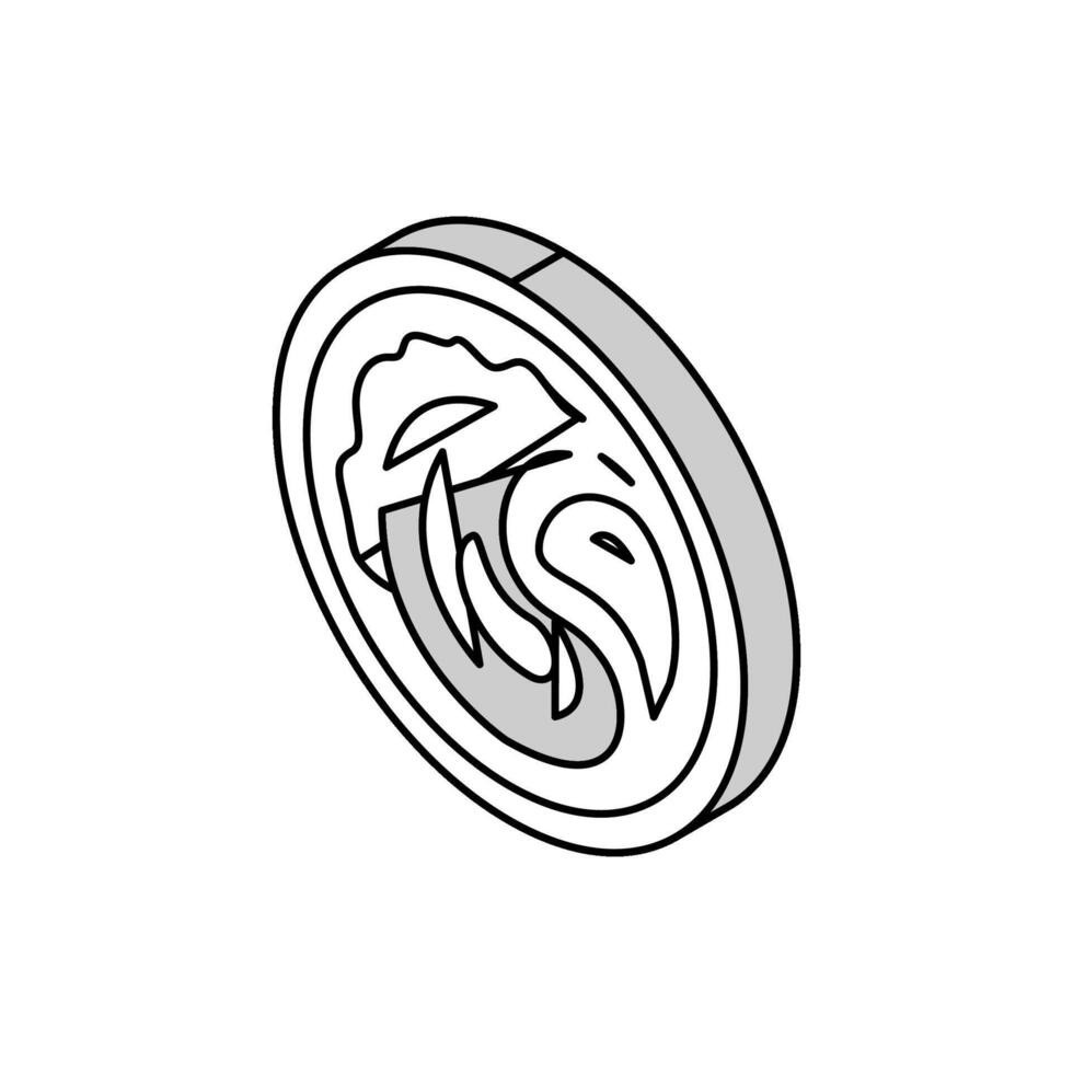 Püree Süss Kartoffel isometrisch Symbol Vektor Illustration