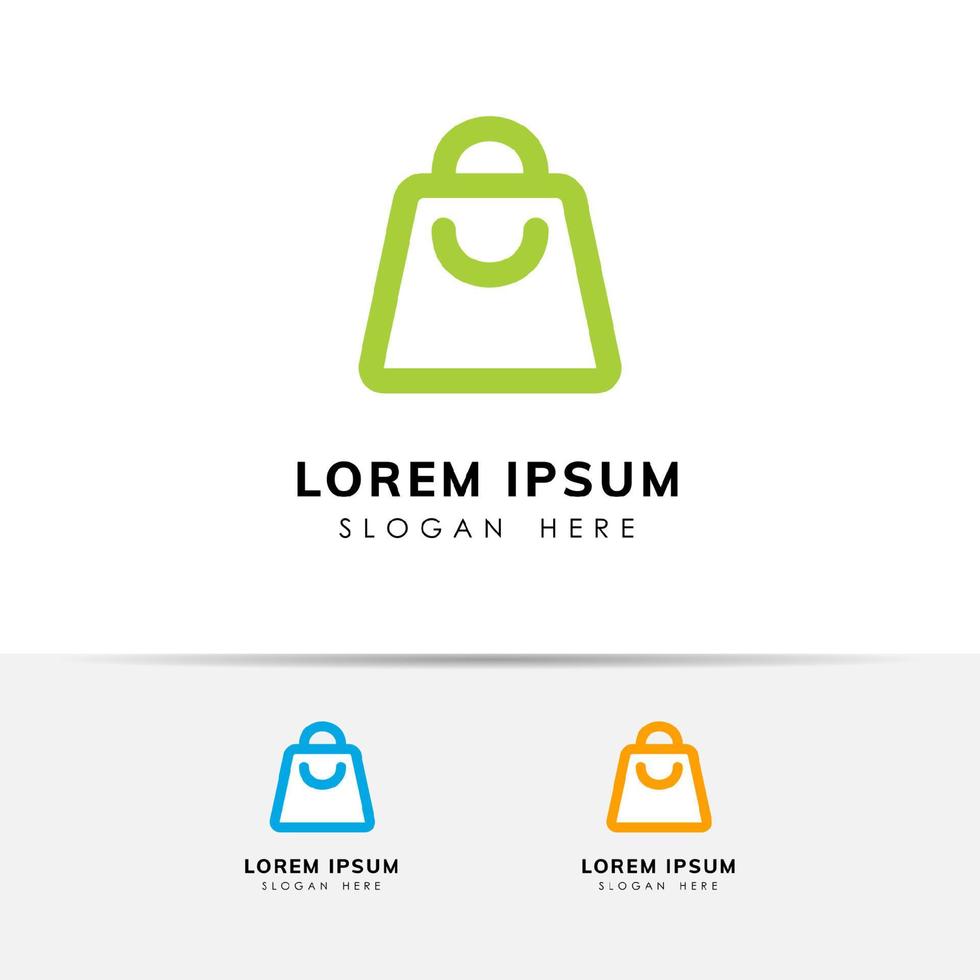 online butik logotyp design vektor ikon. shoppingväska ikon design