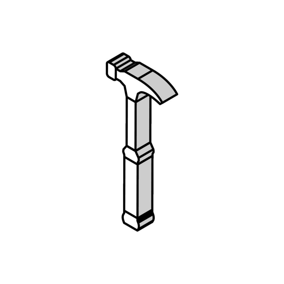 klo hammare verktyg isometrisk ikon vektor illustration
