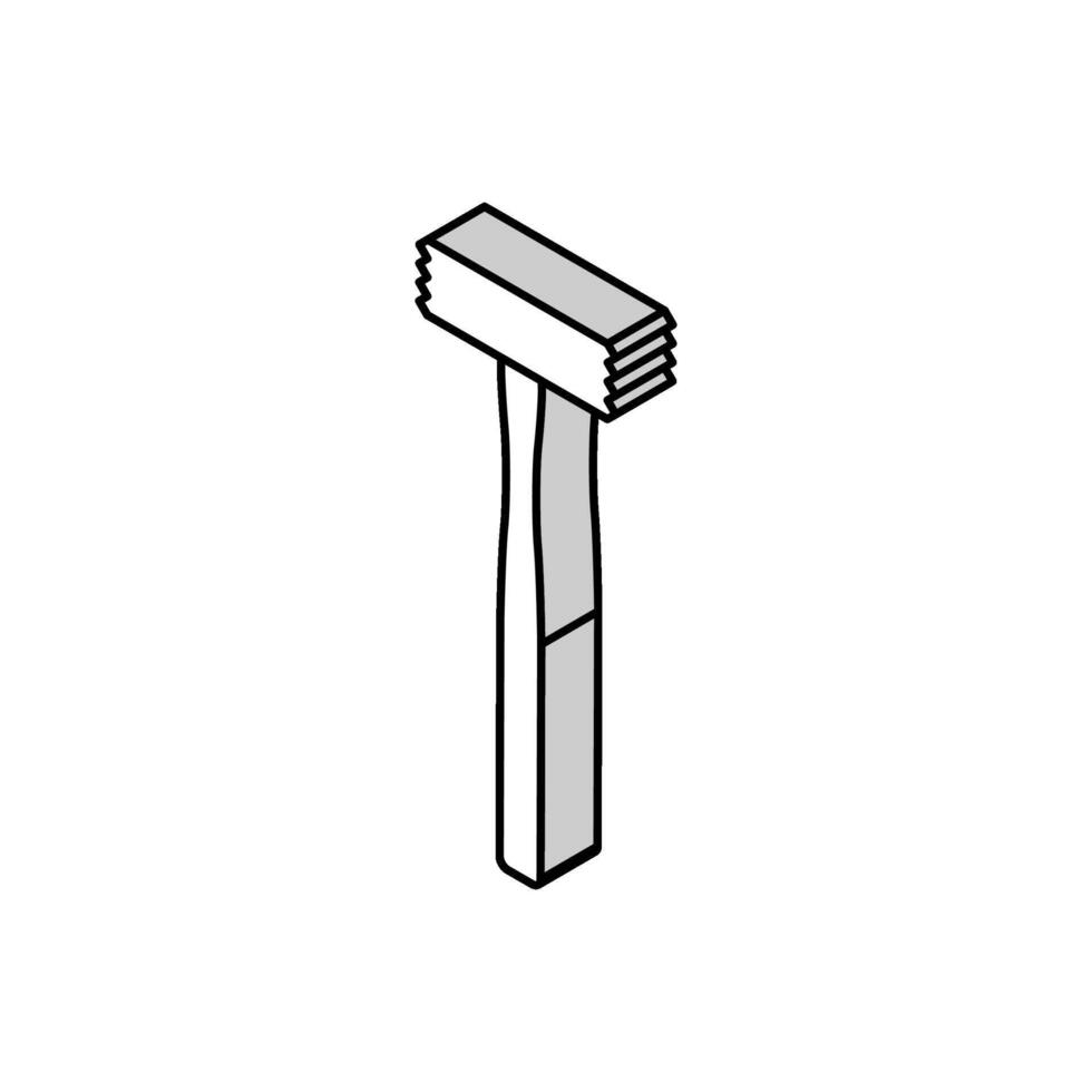 Buchse Hammer Werkzeug isometrisch Symbol Vektor Illustration