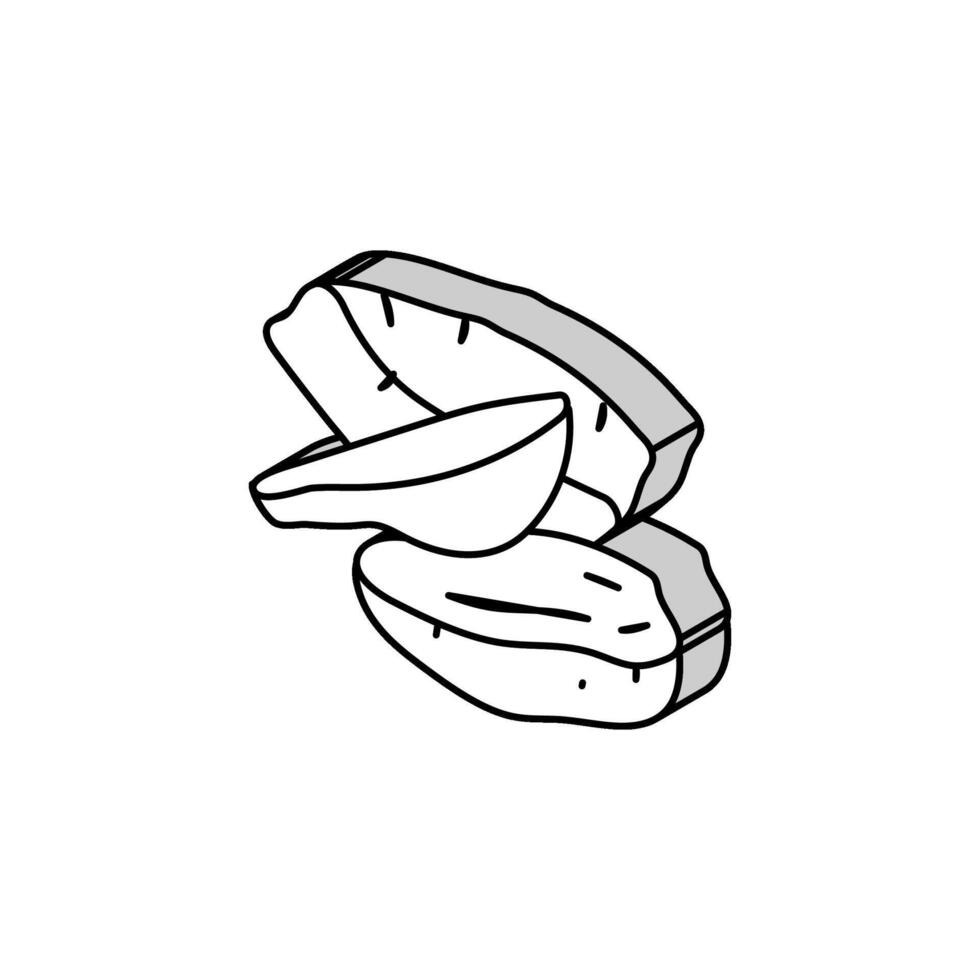 köstlich Kartoffel Süss Schnitt isometrisch Symbol Vektor Illustration