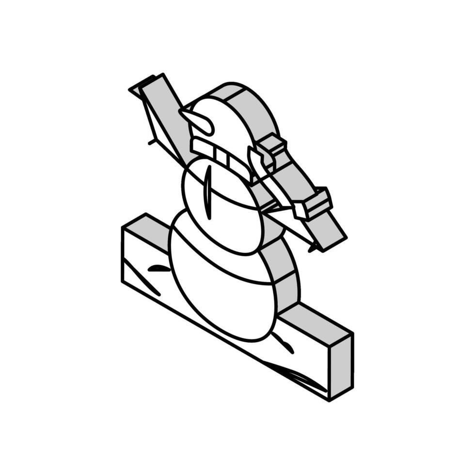 snögubbe vinter- isometrisk ikon vektor illustration