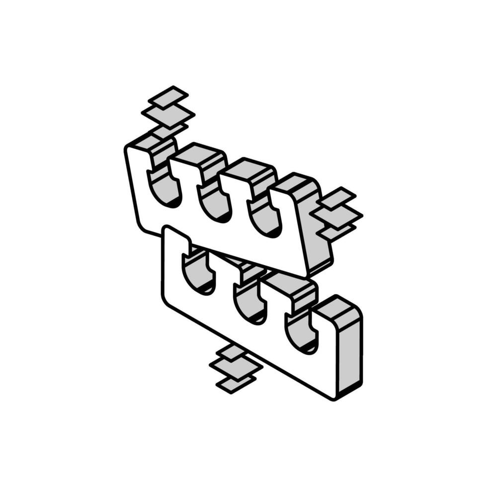 tå splitter för pedikyr isometrisk ikon vektor illustration