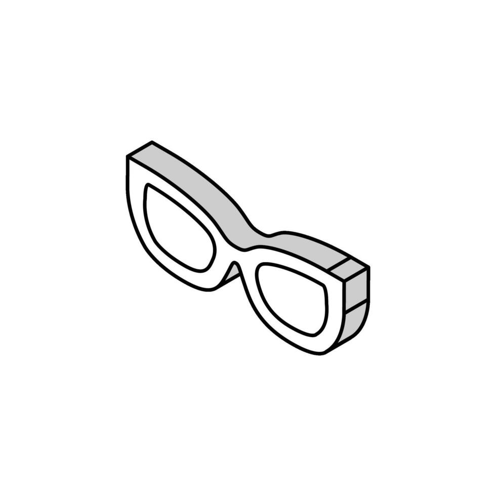 kig Mädchen Brille Rahmen isometrisch Symbol Vektor Illustration