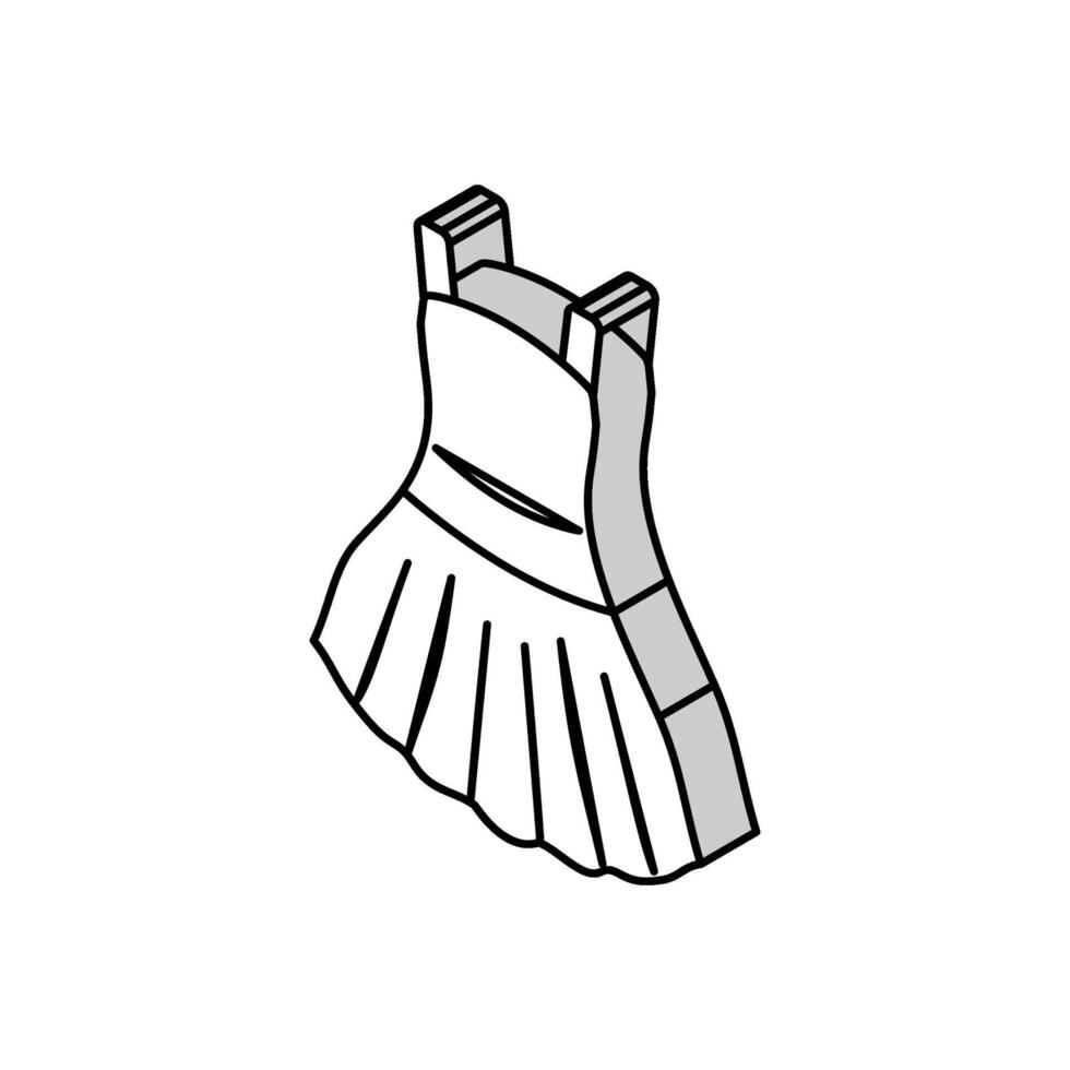 Mini Braut Kleid isometrisch Symbol Vektor Illustration